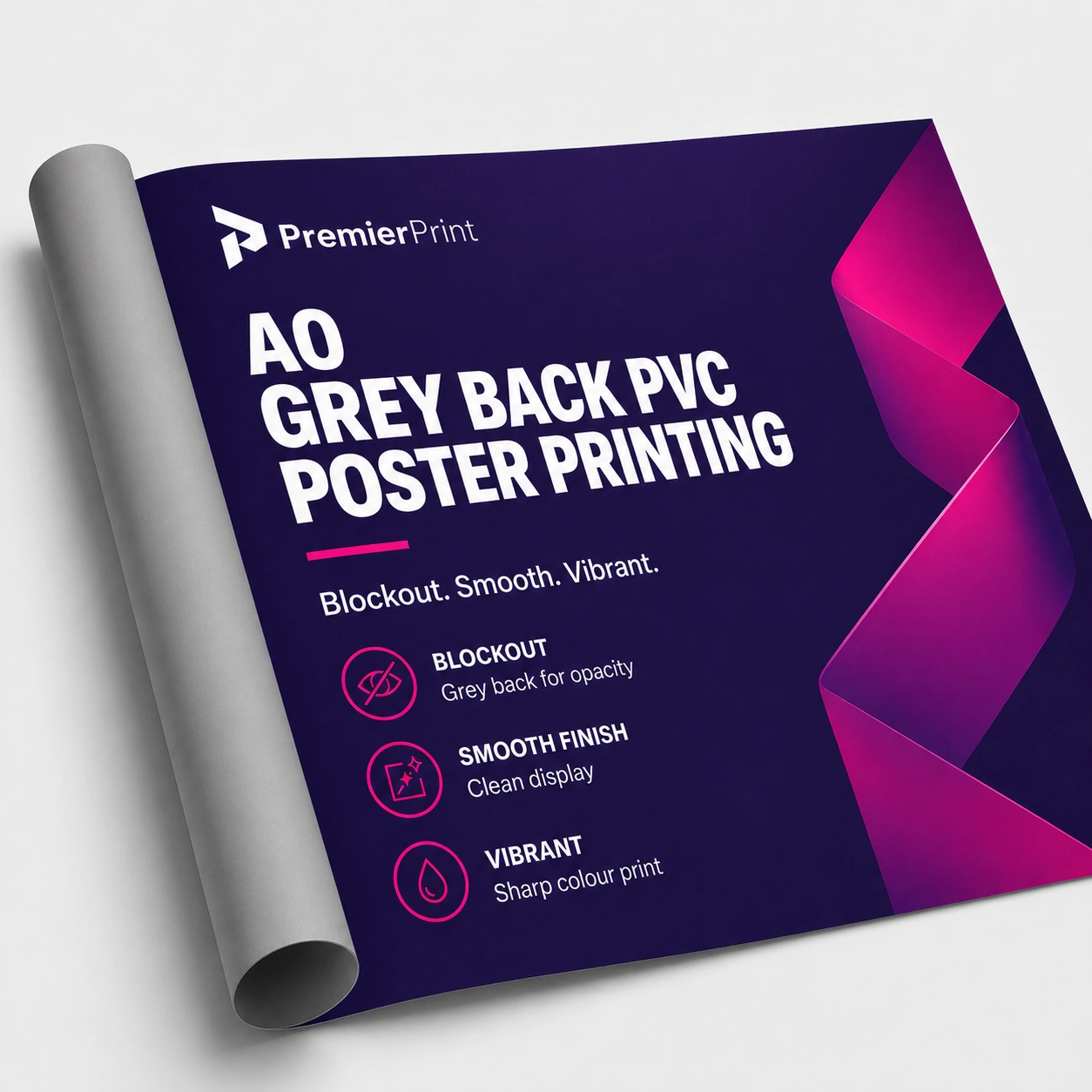 A0 Grey Back PVC Poster Printing